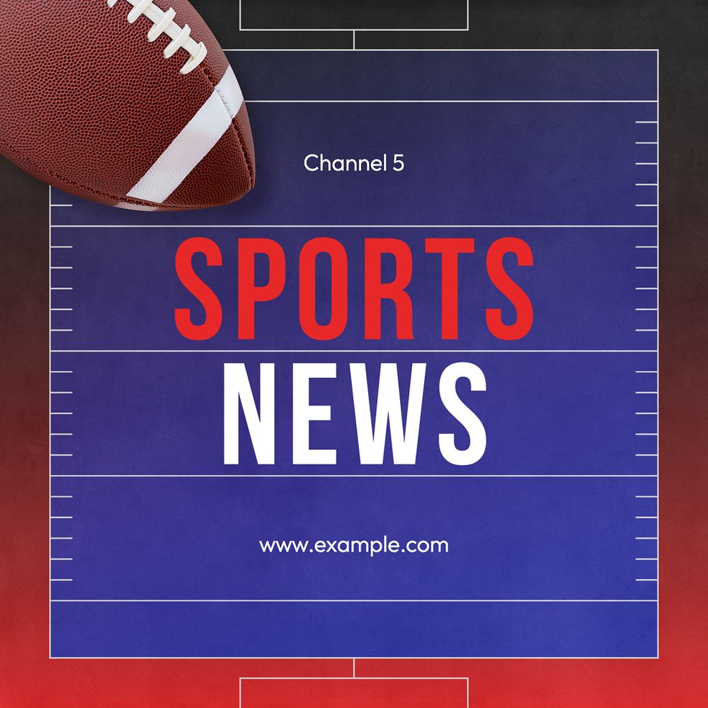 Sports news Instagram post template, editable text