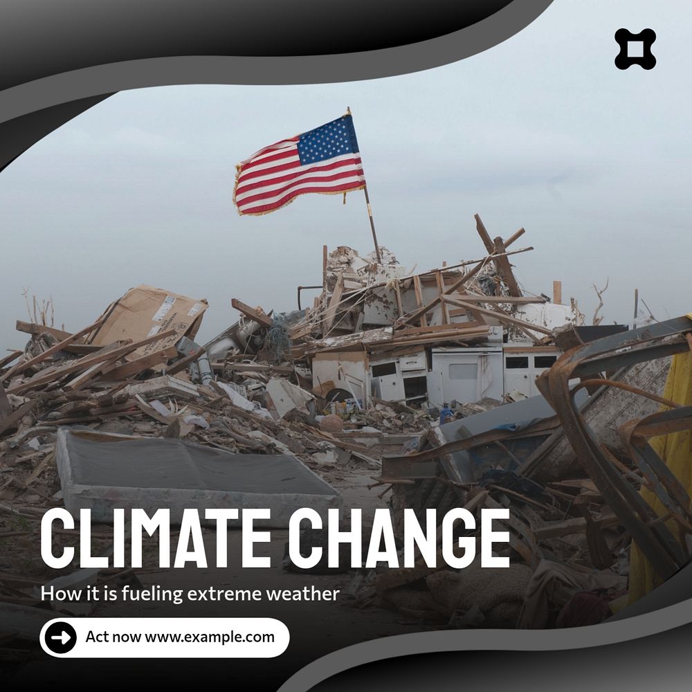 Climate change Instagram post template, editable text