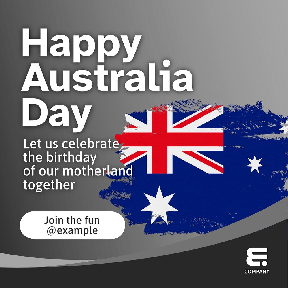 Happy australia day Instagram post template, editable text