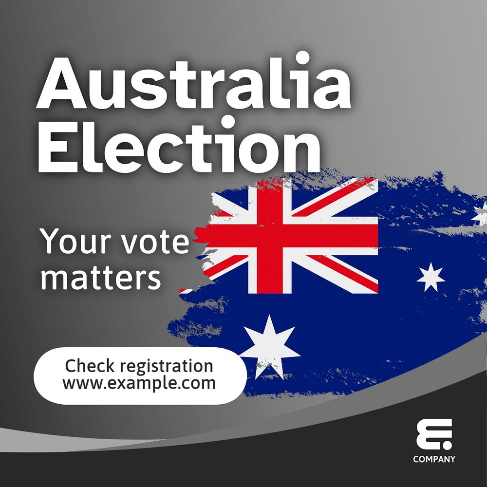 Australia election Instagram post template, editable text