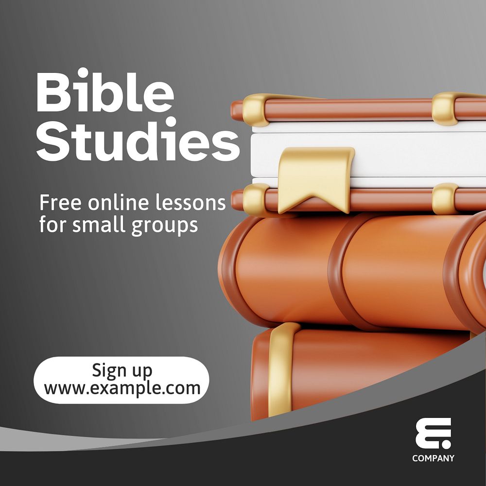 Bible studies Instagram post template, editable text