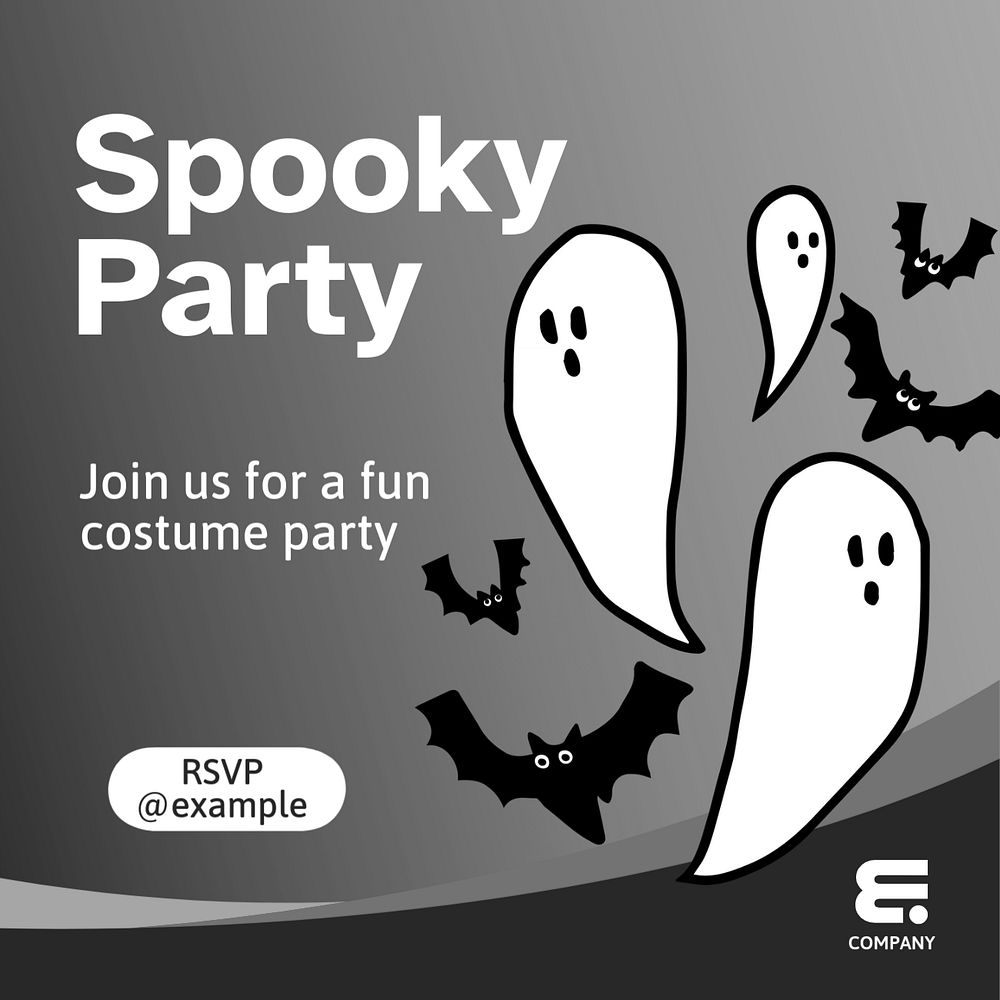 Halloween party Instagram post template, editable text