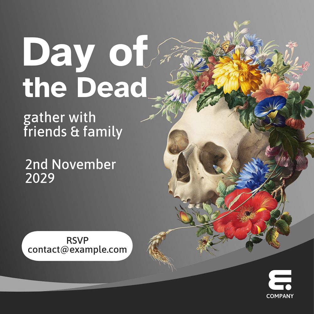 Day of the Dead Instagram post template, editable text