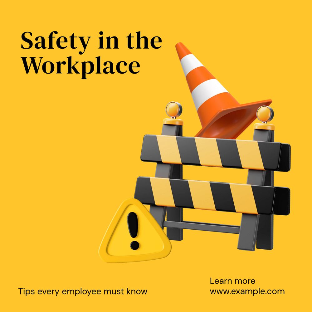 Workplace safety Instagram post template, editable text