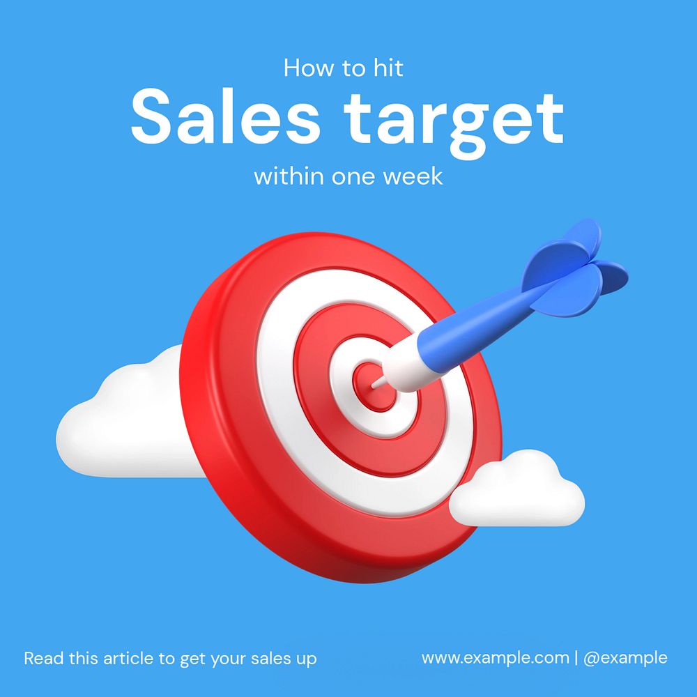 Sale target Instagram post template, editable text