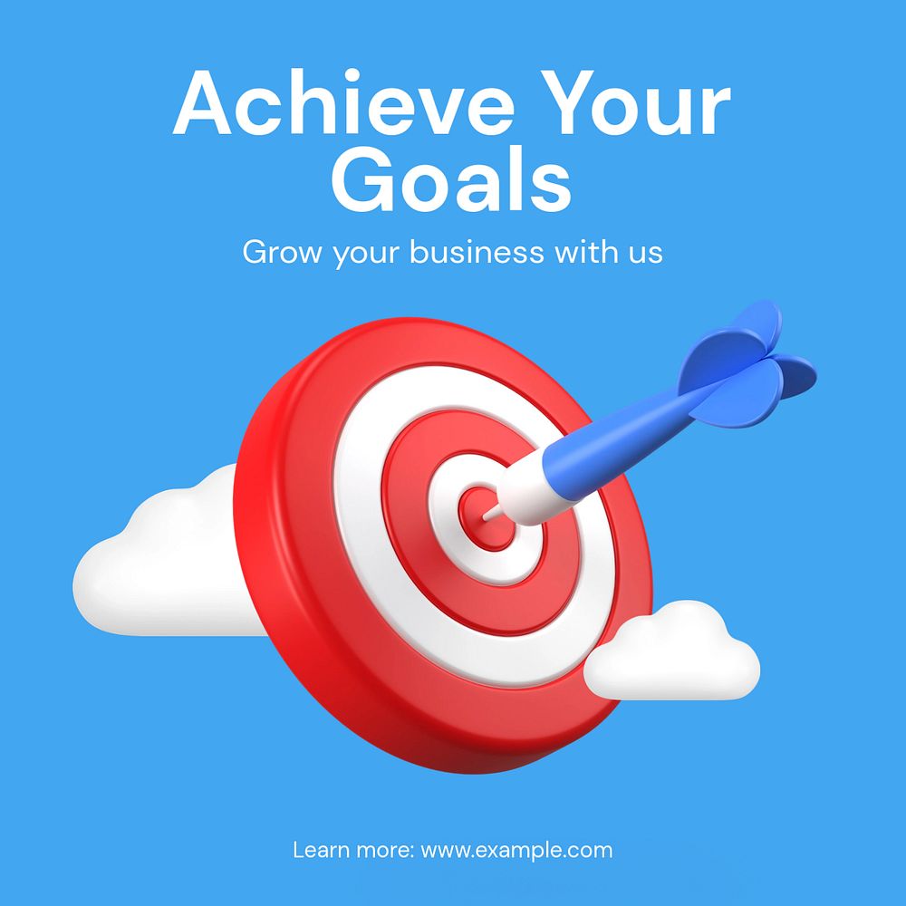 Achieve business goals Instagram post template, editable text