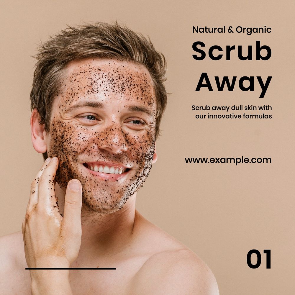 Skincare & body scrub Instagram post template, editable text