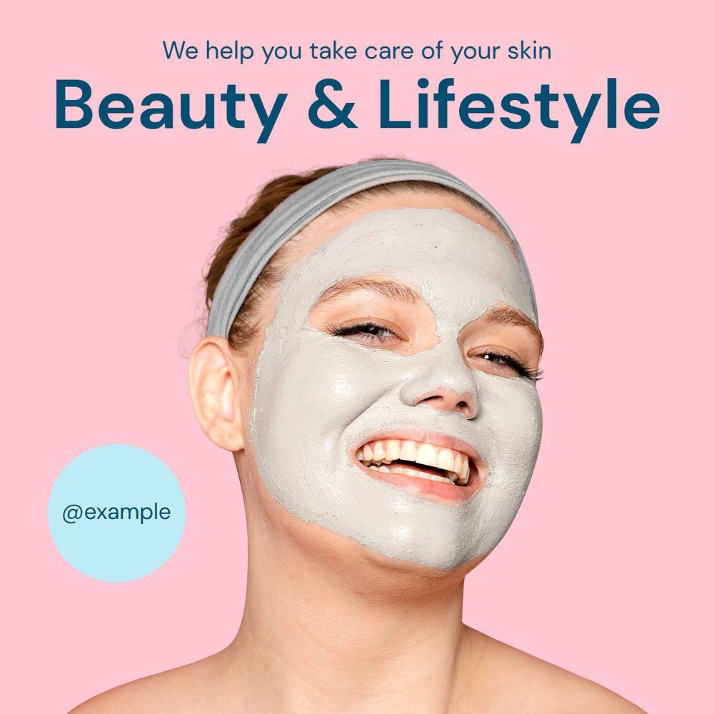 Beauty & lifestyle Instagram post template, editable text