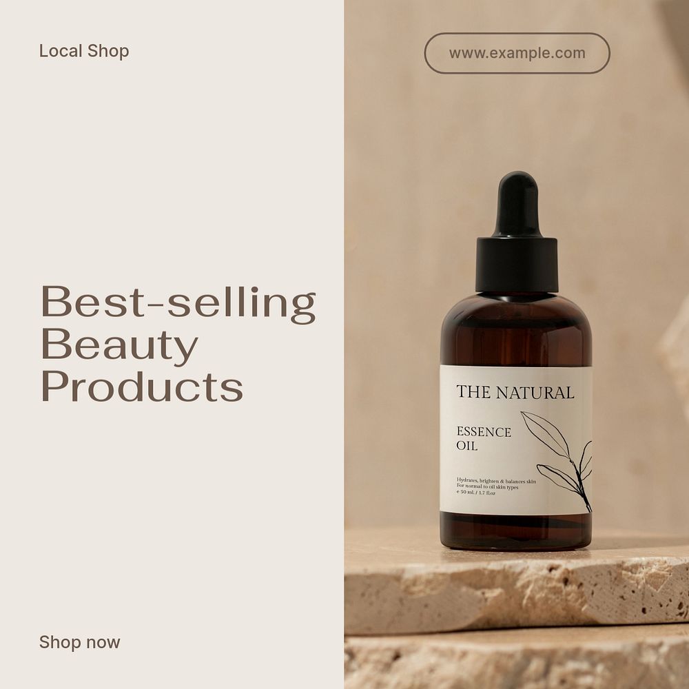 Best-selling beauty products Instagram post template, editable text