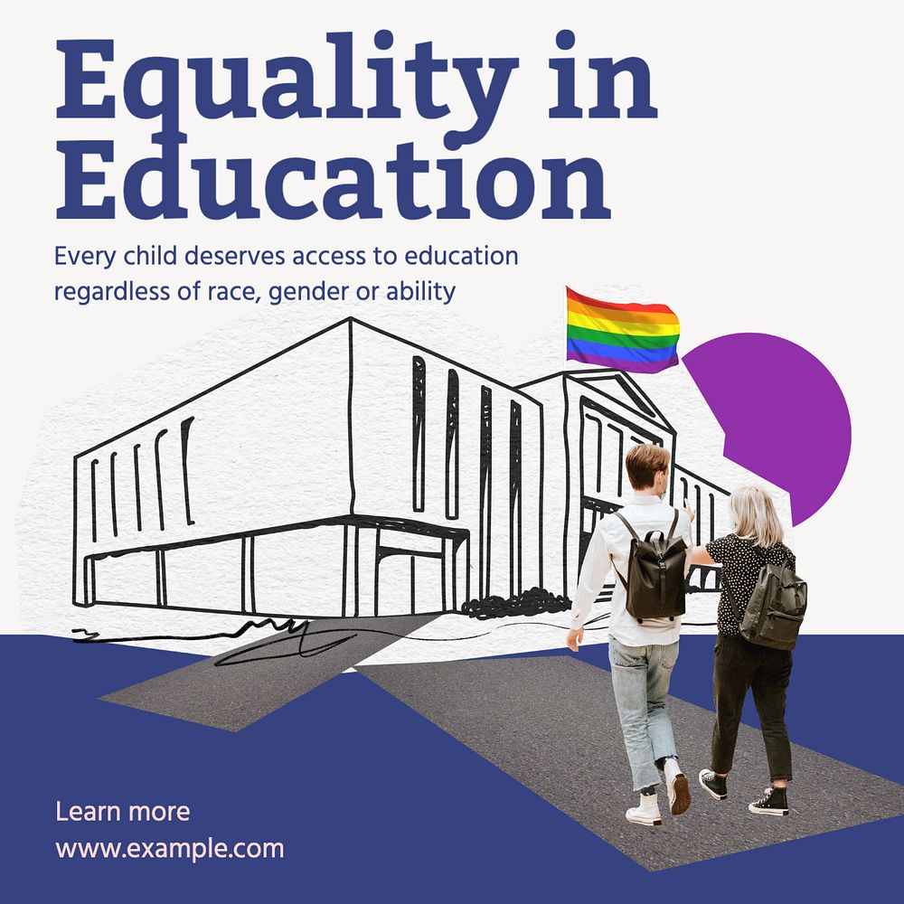 Equality in education Instagram post template, editable text