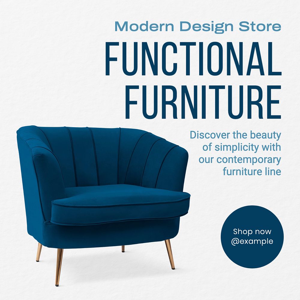 Functional furniture Instagram post template, editable text