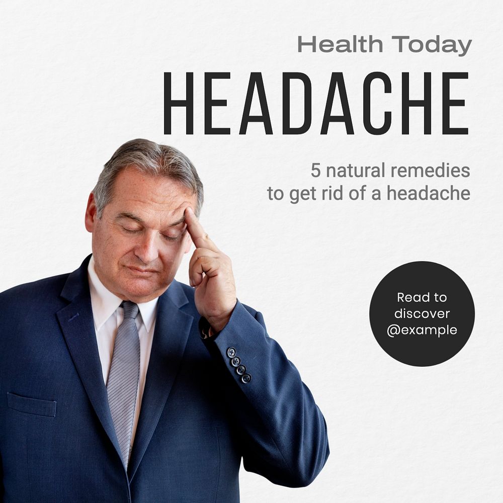 Headache Instagram post template, editable text