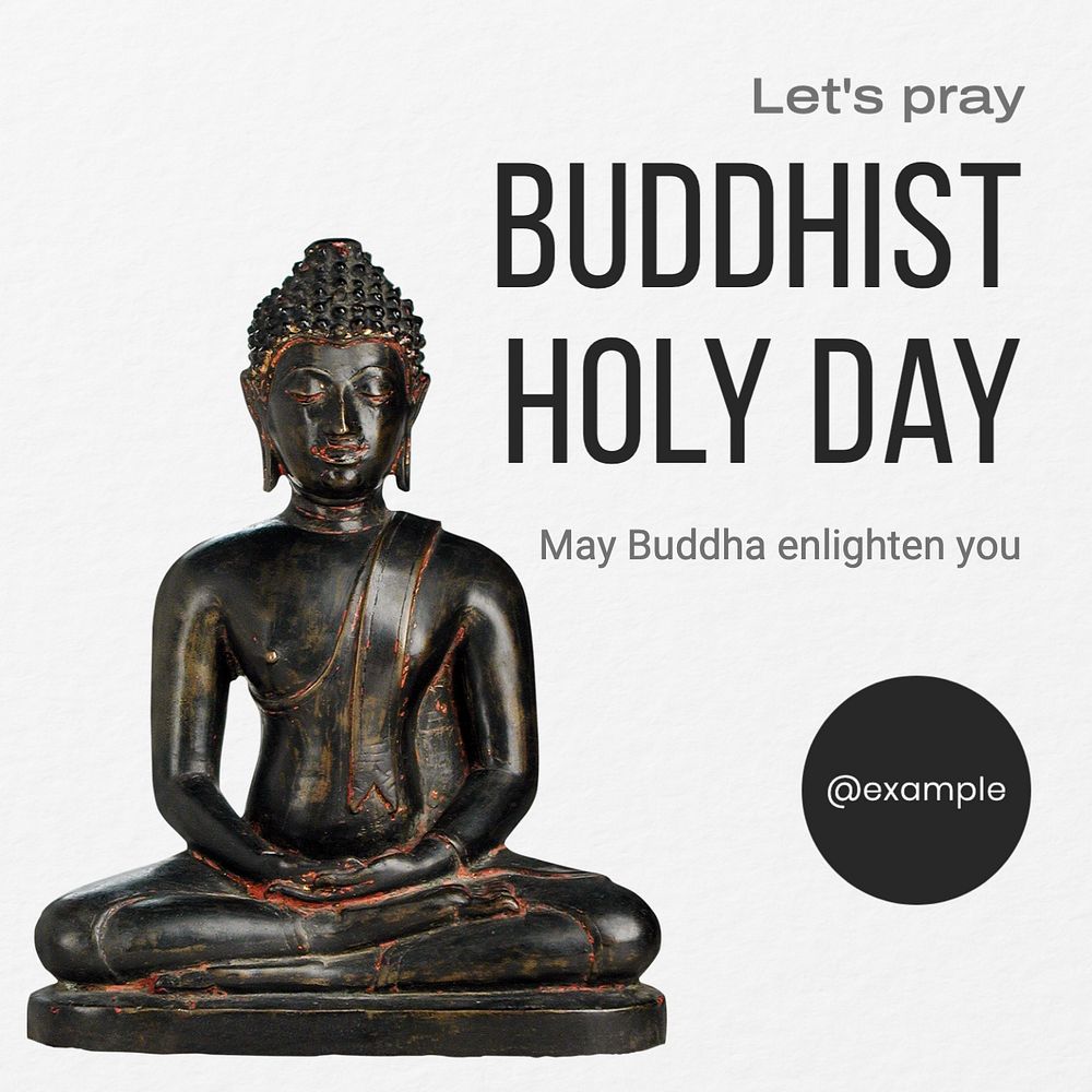 Buddhist Holy Day Instagram post template, editable text