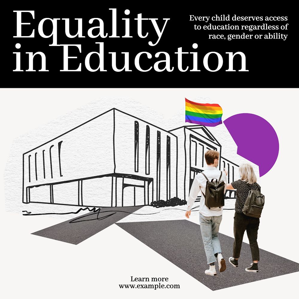 Equality in education Instagram post template, editable text