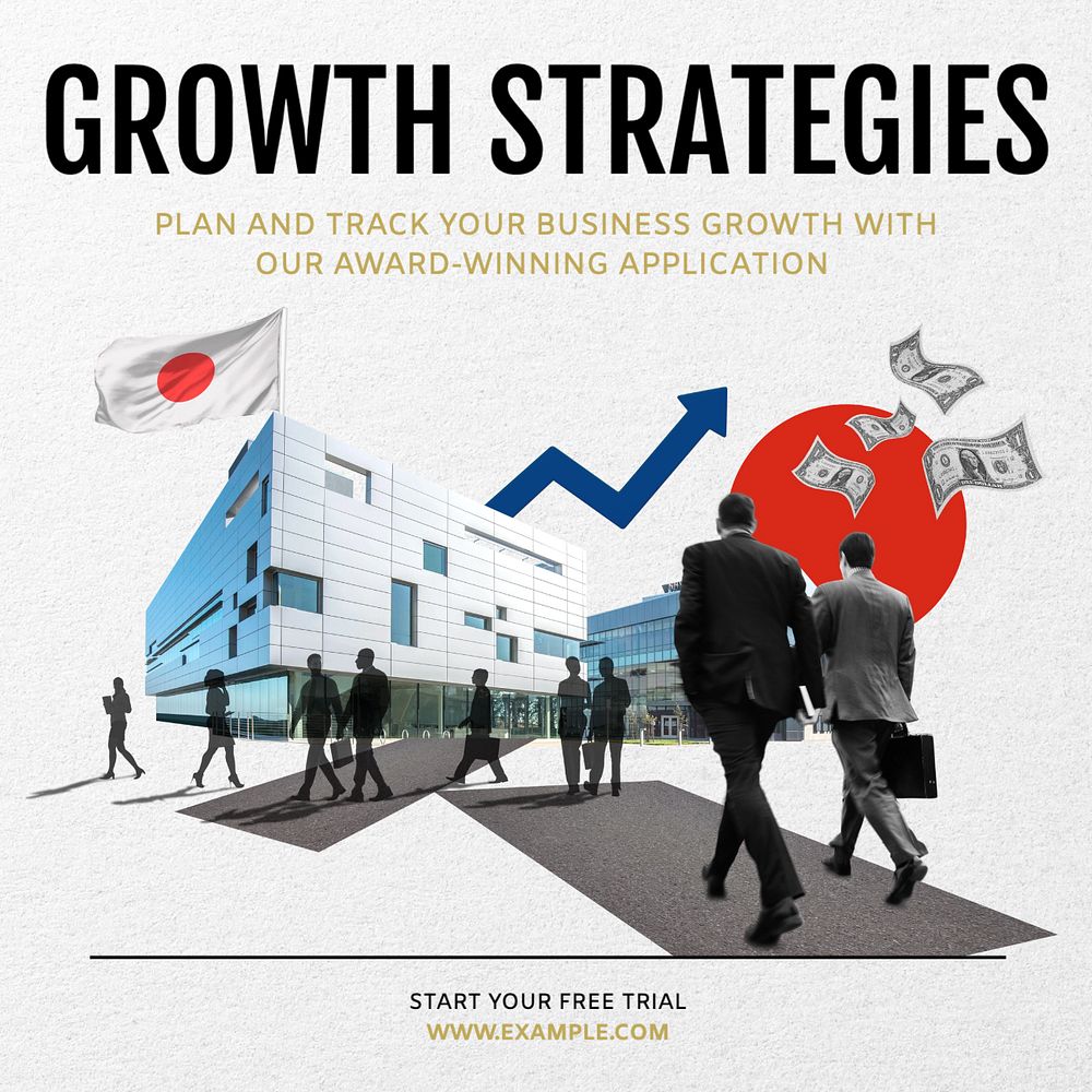 Business growth strategy Instagram post template, editable text