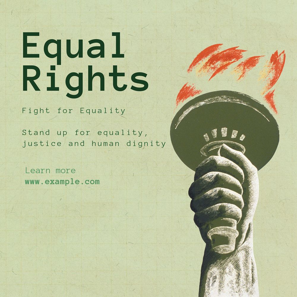 Equal rights Instagram post template, editable text