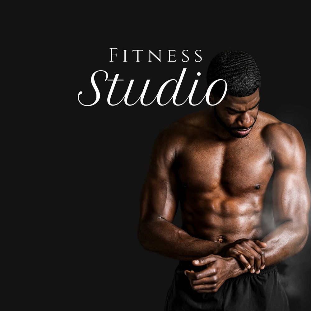 Fitness studio Instagram post template, editable text