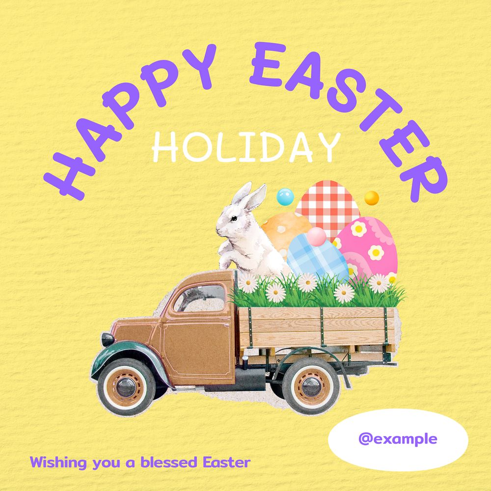 Happy Easter  Instagram post template, editable text