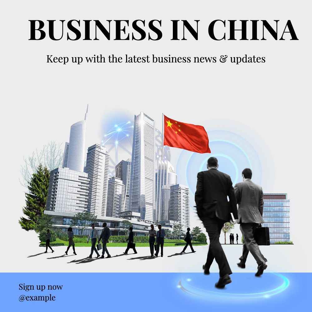 Business news Instagram post template, editable text