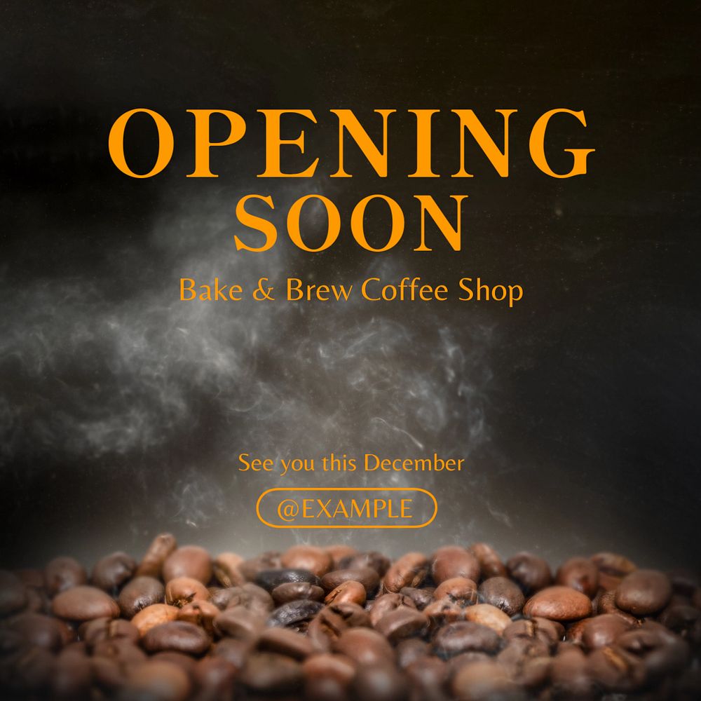 Opening soon Instagram post template, editable text