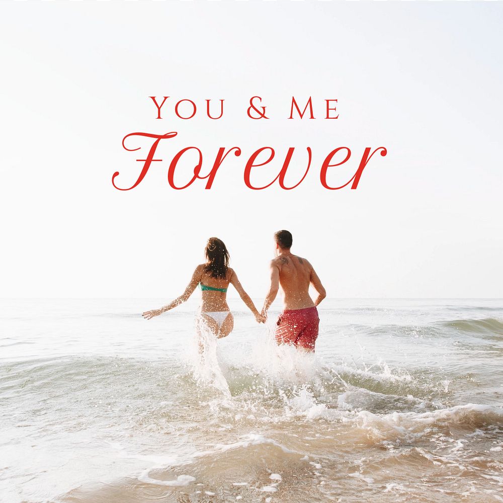 You & me forever Instagram post template, editable text