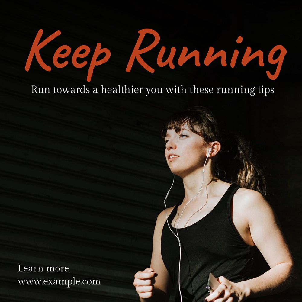 Keep running Instagram post template, editable text