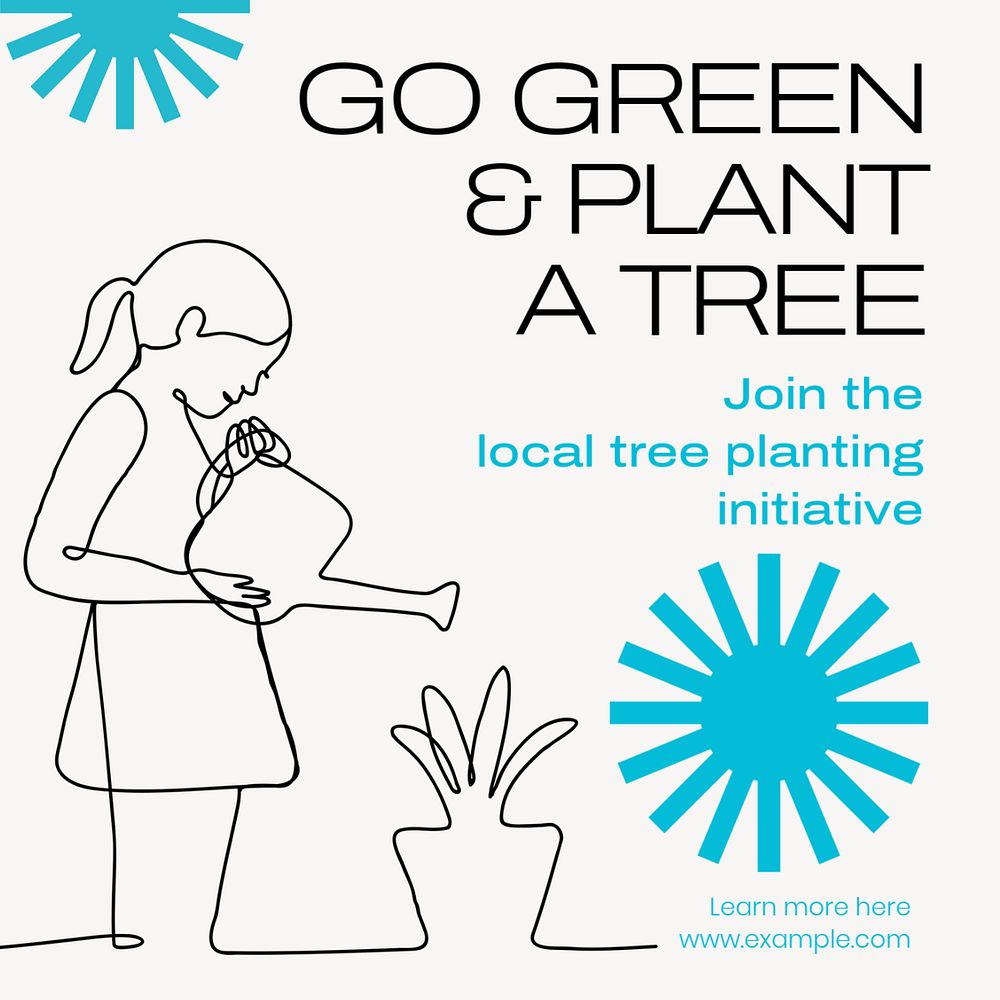 Plant a tree Instagram post template, editable text