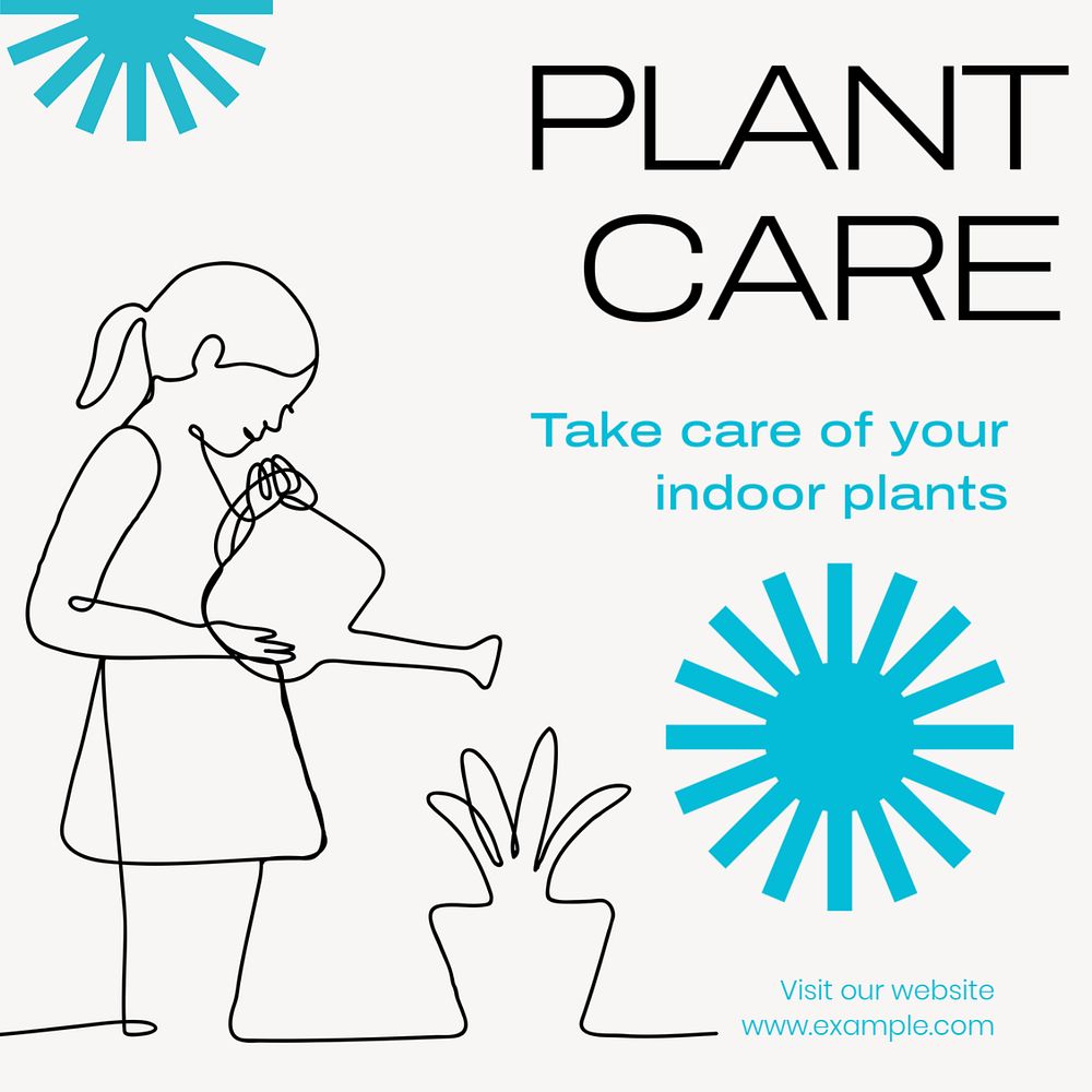 Plant care tips Instagram post template, editable text