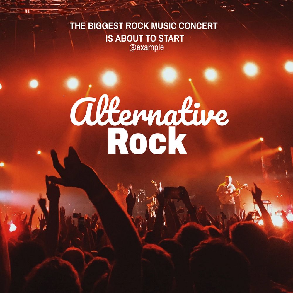 Rock alternative Instagram post template, editable text