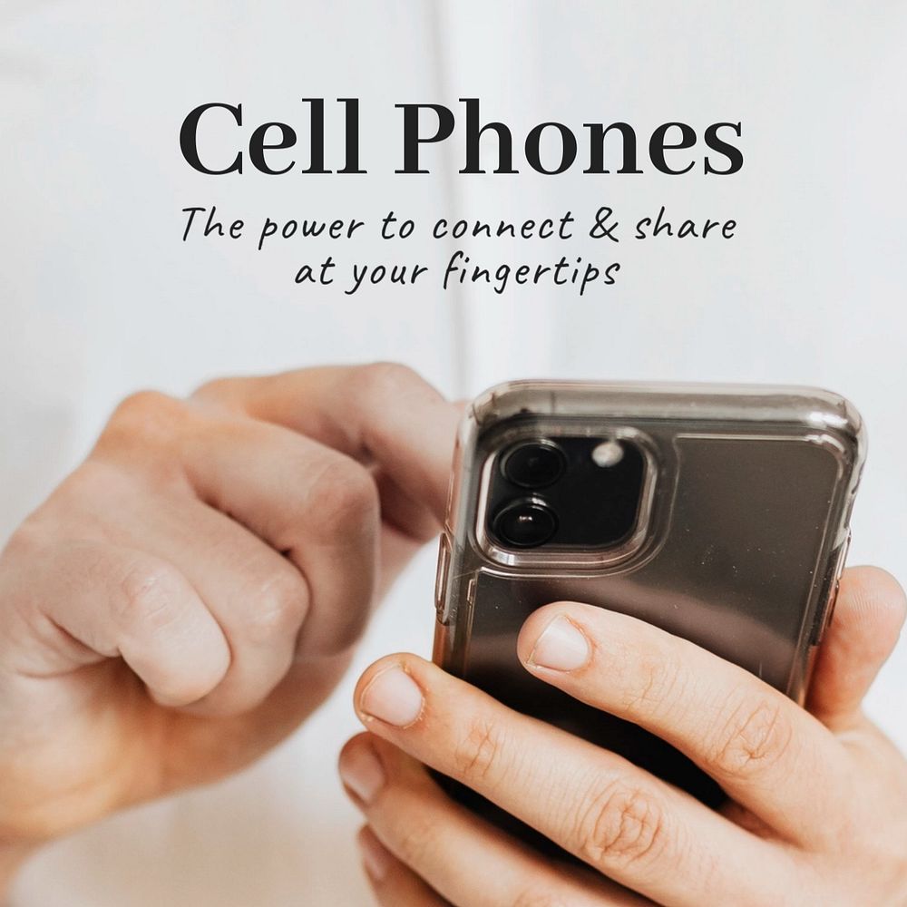 Cell phones Instagram post template, editable text