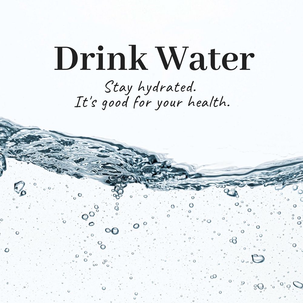 Drink water Instagram post template, editable text