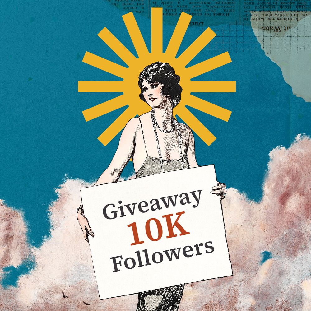 Giveaway Instagram post template, editable text