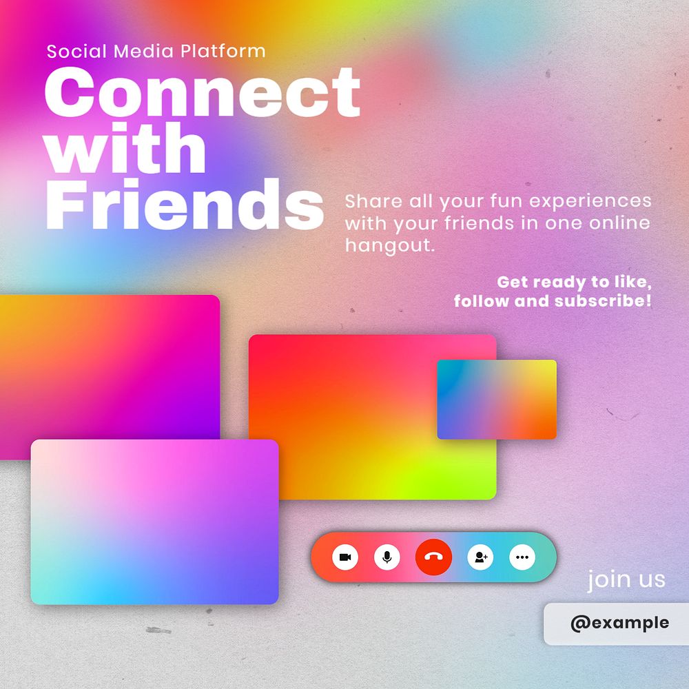 Connect with friends Instagram post template, editable text