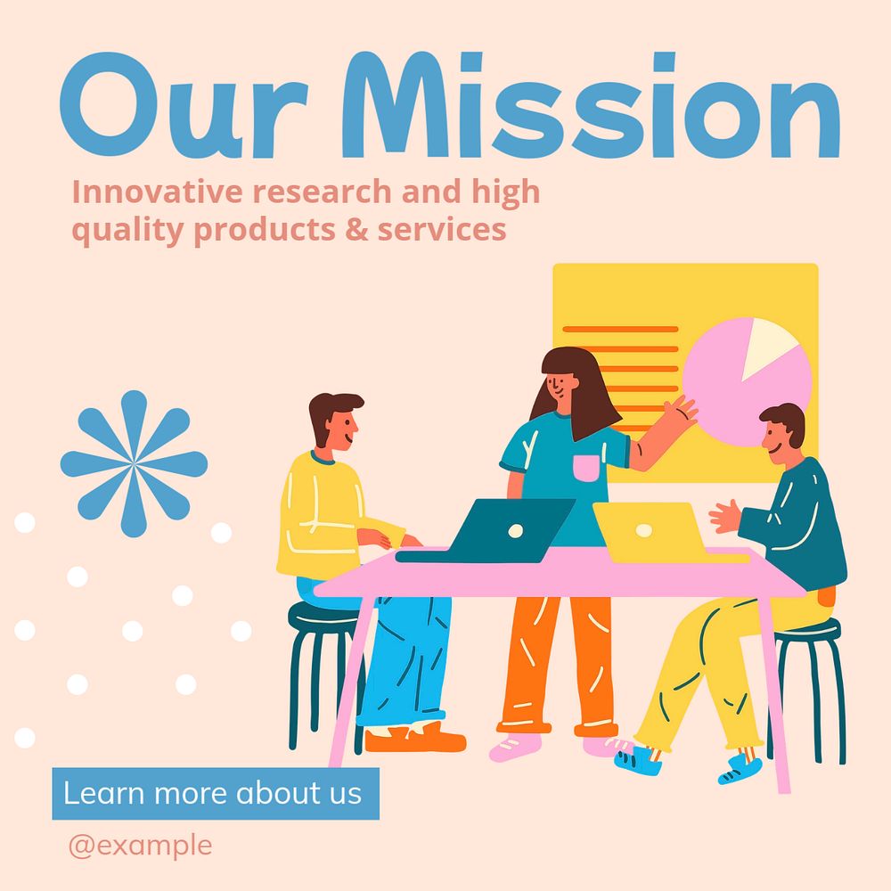 Our mission Instagram post template, editable text