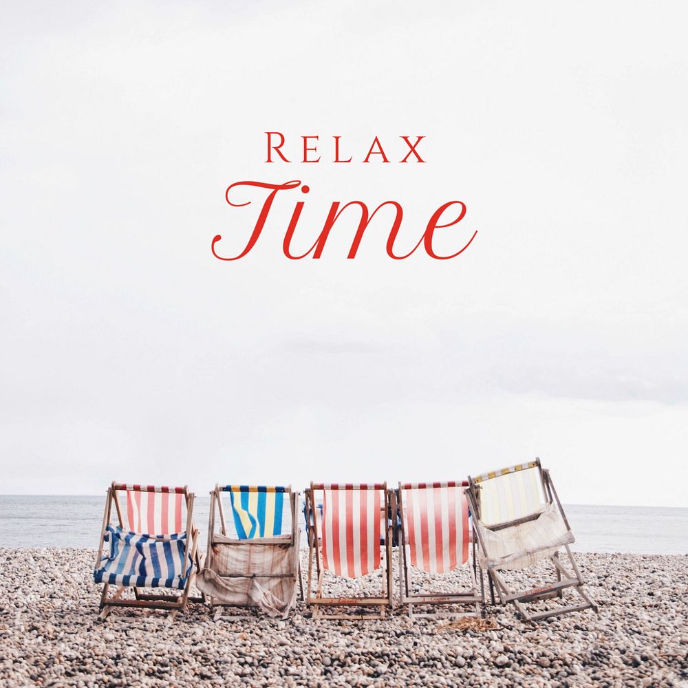 Relax time Instagram post template, editable text