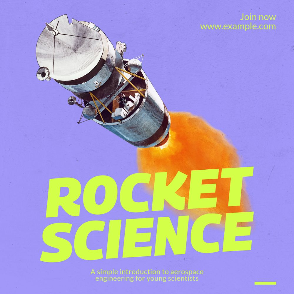 Rocket science Instagram post template, editable text