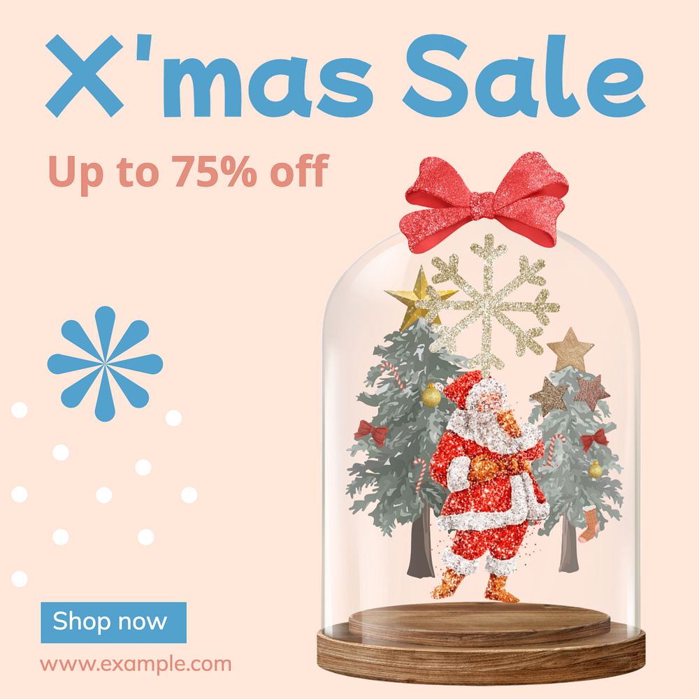 Xmas sale Instagram post template, editable text