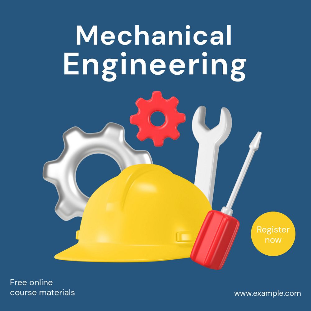 Mechanical engineering Instagram post template, editable text