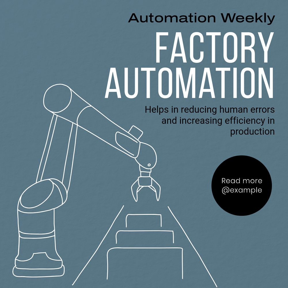 Factory automation Instagram post template, editable text