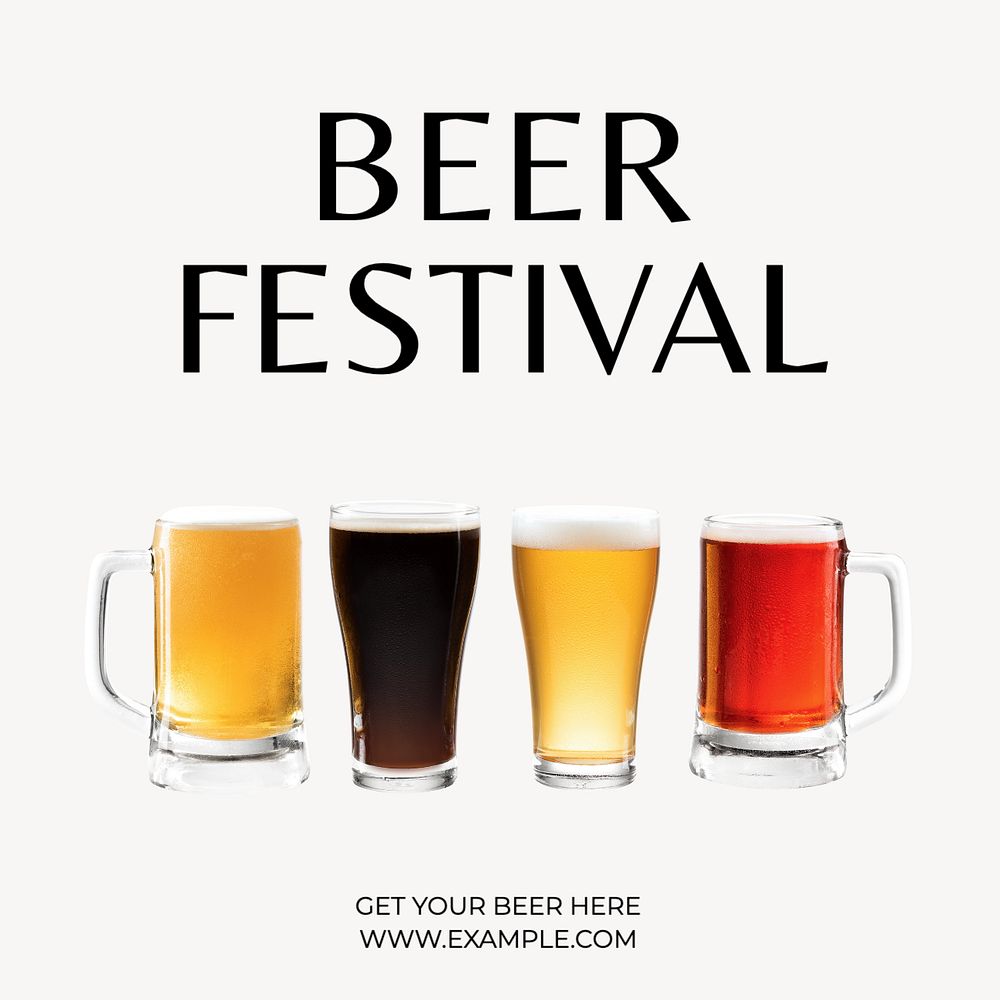 Beer festival Instagram post template, editable text