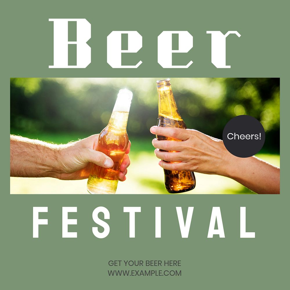 Beer festival Instagram post template, editable text