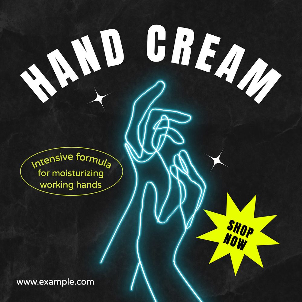 Hand cream Instagram post template, editable text