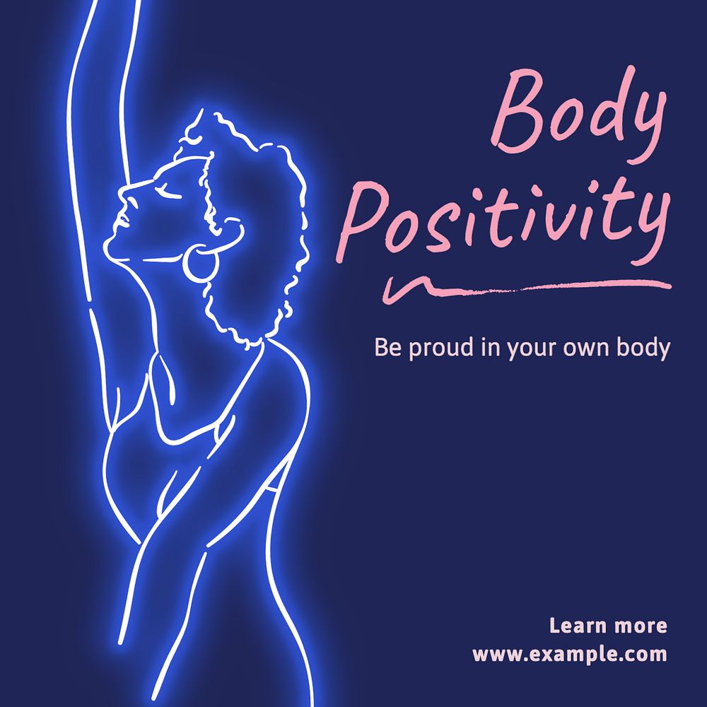 Body positivity Instagram post template, editable text