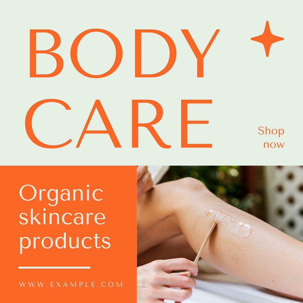 Body care Instagram post template, editable text