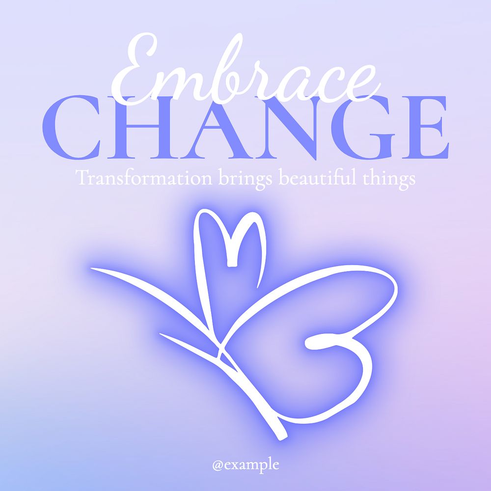 Embrace change Instagram post template, editable text