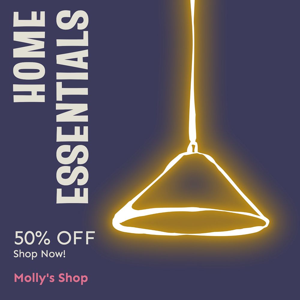 Home essentials sale Instagram post template, editable text