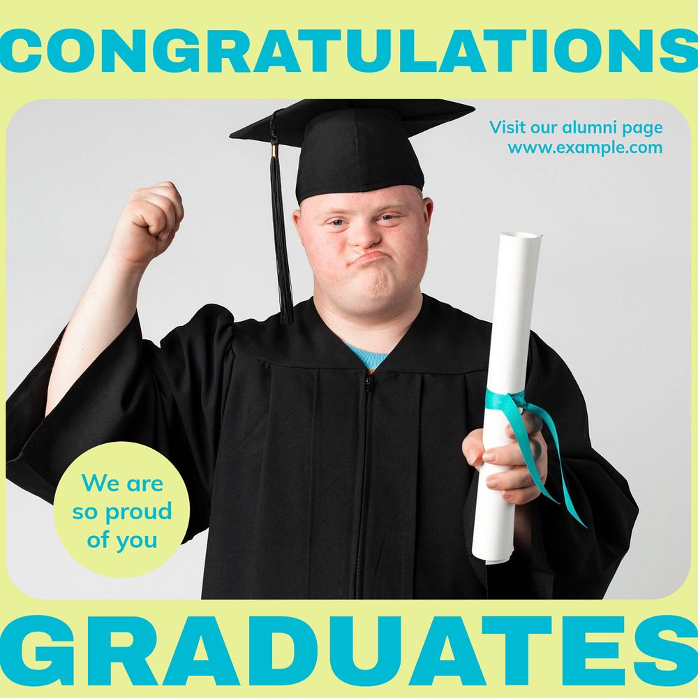 Congratulations graduates Instagram post template, editable text