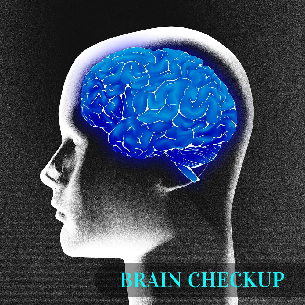 Brain checkup Instagram post template, editable text