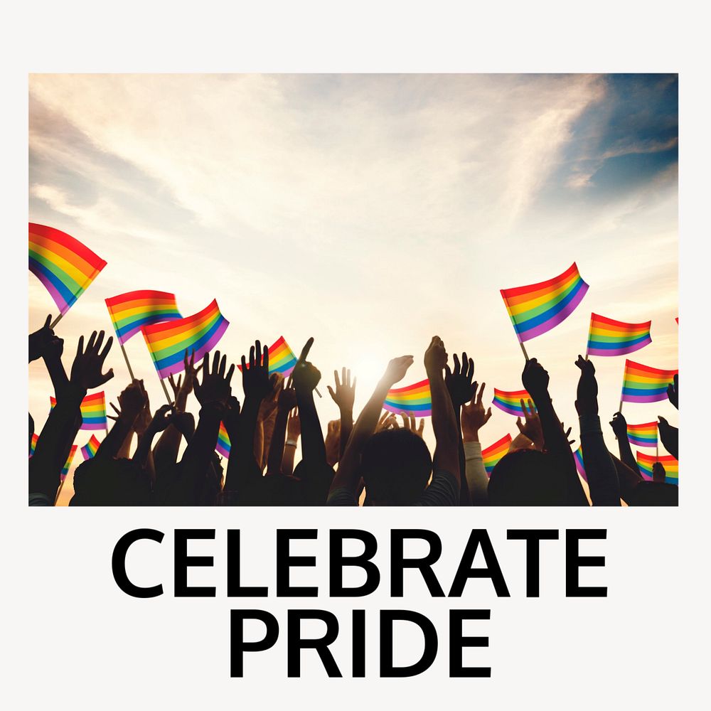 Celebrate pride Instagram post template, editable text