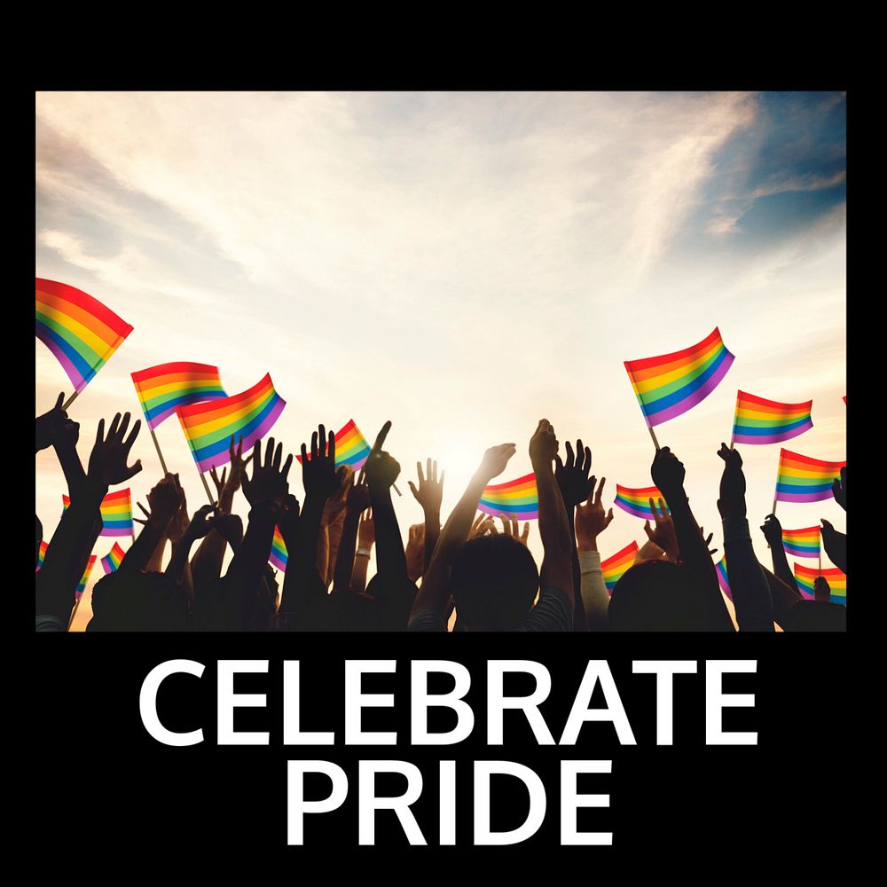 Celebrate pride Instagram post template, editable text